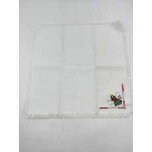 “Winter Weather” White Christmas Needlepoint Decor Napkin